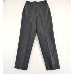 Vintage Audrey Celine 100% Wool Trousers Fully Lined Tailored Women's 8 DarkGrey